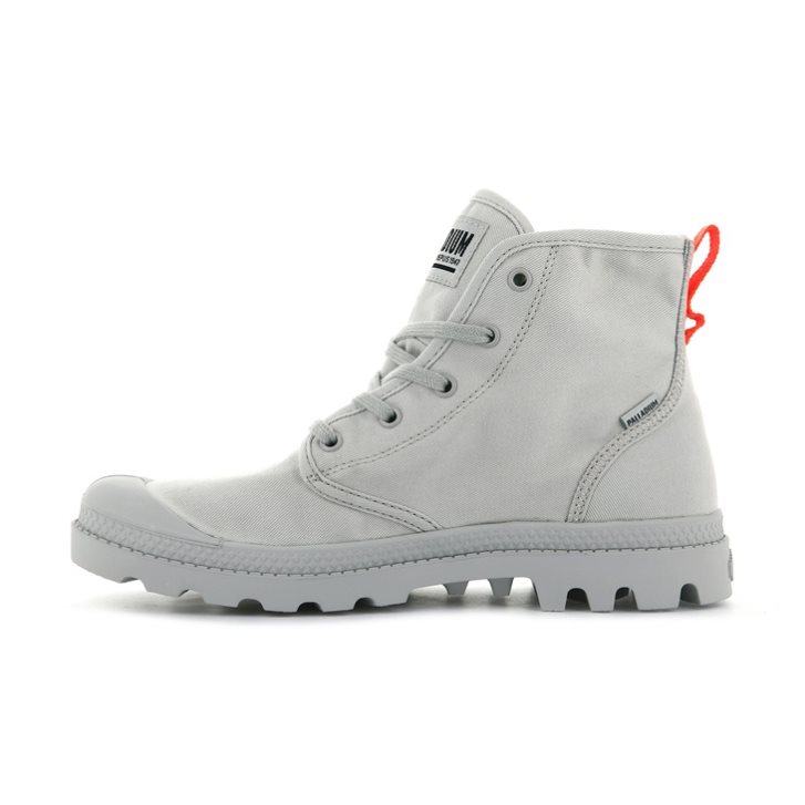 Dámské Boty Palladium Pampa Hi Twill Světle Šedé | CZ YEA-74W